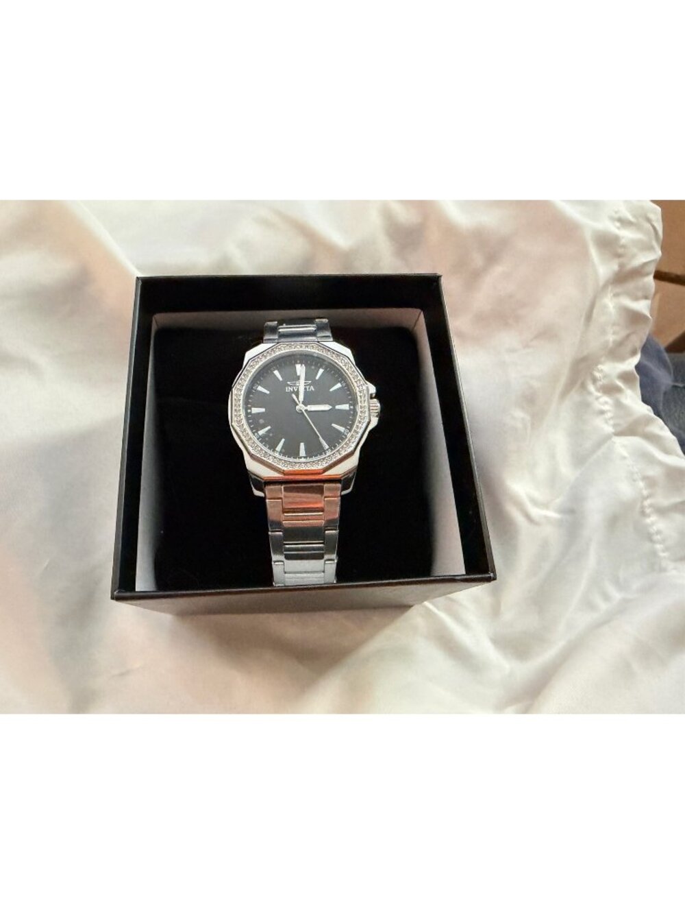 Invicta Speedway Quartz Crystal Black Dial Ladies Watch
